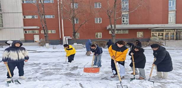 雪地上有一群人在街道上走 AI 生成的内容可能不正确。